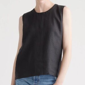 Quince Black 100% European Linen Tank Size Medium